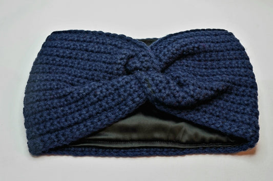 Blue crochet handmade headband