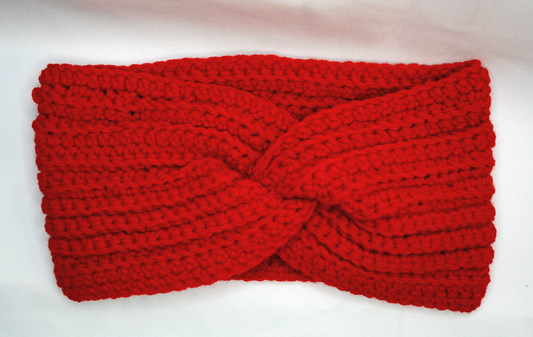 Red crochet headwear