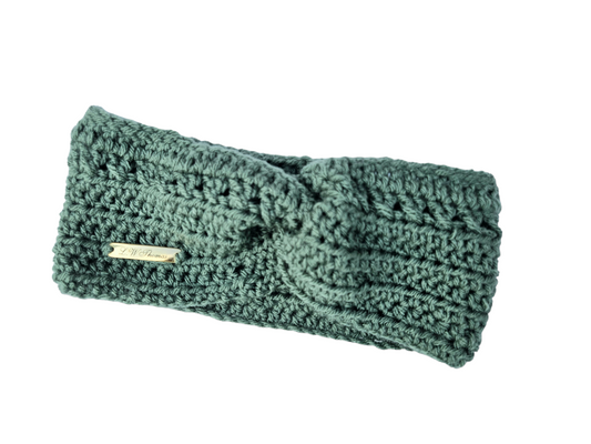 Green crochet earwarmer headband