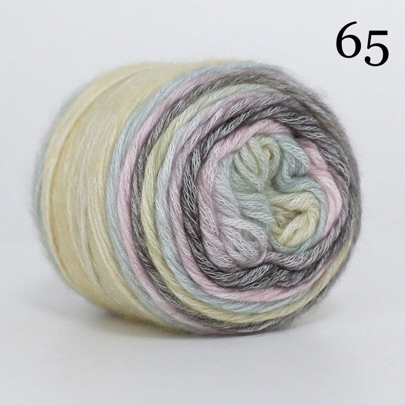 COHEALI 1 Roll 5 Strands of Rainbow Cotton Color Yarn Hand Knitting Yarn  Gradient Cotton Yarn Rainbow Yarn for Crocheting Weaving Yarn Cotton Craft